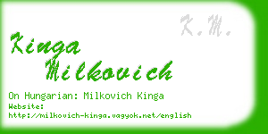 kinga milkovich business card